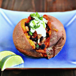 Baked Sweet Potatoes with Warm Black Bean Salad