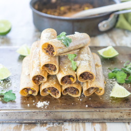 Baked Taquitos with Cauliflower and Black Bean Filling