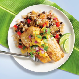 Baked Tilapia with Rice and Beans