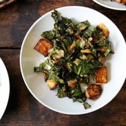 Baked Tofu with Coconut Kale