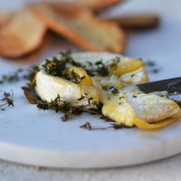 Baked Triple Cream Brie with Thyme and Lemon