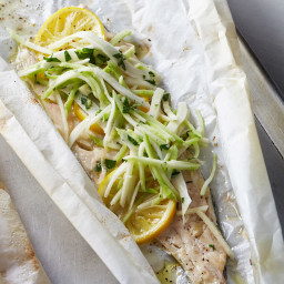 Baked Trout with Broccoli, Apple, and Fennel Slaw