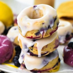 Baked Vegan Blueberry Donuts