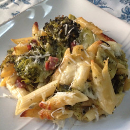 Baked Ziti with Broccoli, Soppressata and Cheeses