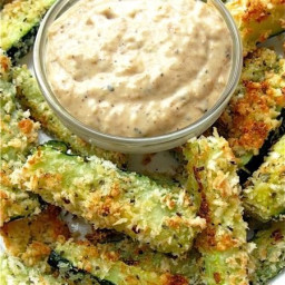 Baked Zucchini Sticks and Sweet Onion Dip