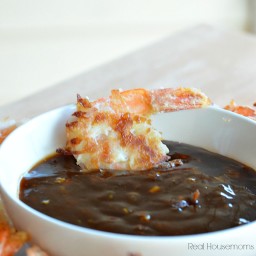 Baked Coconut Shrimp with Garlic Plum Dipping Sauce