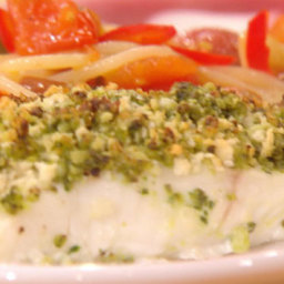 Baked Fish with Olive Pesto