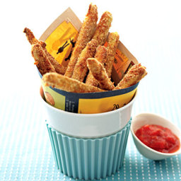 Baked Zucchini Fries with Tomato Coulis Dipping Sauce