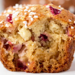 Bakery Style Strawberry and White Chocolate Muffins