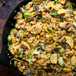 Balsamic and Brussels Rice Bake