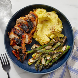 Balsamic Chicken & Asparagus with Parmesan Mashed Potatoes