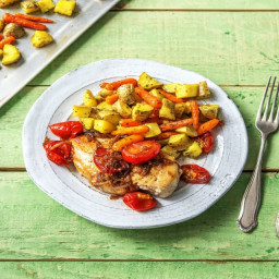 Balsamic Chicken Rustico with Provencal Roasted Roots Veggies