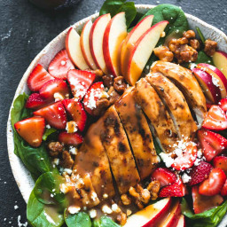 Balsamic Chicken, Strawberry, and Apple Salad