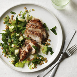Balsamic Chicken with Apple, Lentil and Spinach Salad