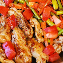 Balsamic Chicken with Asparagus and Tomatoes