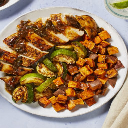 Balsamic Fig Chicken with Sweet Potatoes and Zucchini