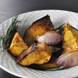 Balsamic-Glazed Acorn Squash With Shallots and Rosemary Recipe