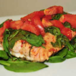 Balsamic Grilled Salmon with Spinach and Tomatoes