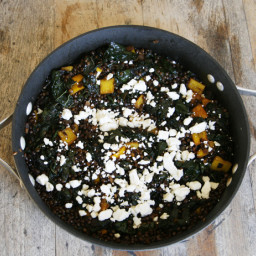 Balsamic Kale and Black Lentils