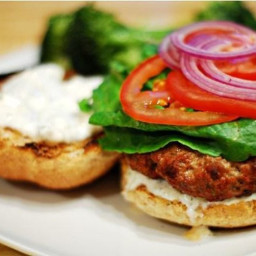 Balsamic Reduction Burger with Warm Goat Cheese Spread