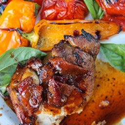 Balsamic Grilled Chicken with Spicy Honey Bacon Glaze