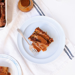 Banana Baked French Toast with Peanut Butter Drizzle