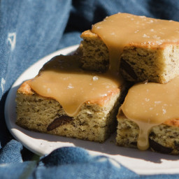 Banana Bread Bars with Salted-Toffee Icing