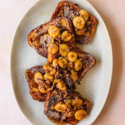 Banana French Toast with Caramelized Banana Topping