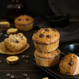 Banana Muffins with Chocolate Chips and Sour Cream