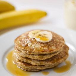 Banana Oatmeal Protein Pancakes {Gluten Free}