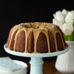 Banana Pound Cake with Salted Toffee Icing
