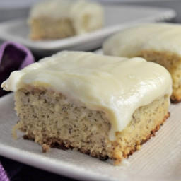 Banana Snack Cake with Cream Cheese Frosting