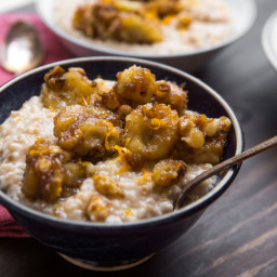 Bananas Foster Oatmeal With Walnuts and Peanut Butter