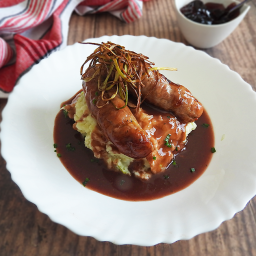 Bangers and Mash with Redcurrant Jus