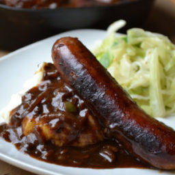 Bangers and Mash with Savory Onion Gravy