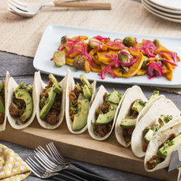 Barbacoa Lamb & Beef Tacos with Roasted Honeynut Squash & Brussels 