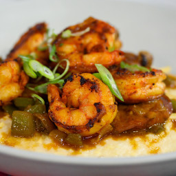 Barbecue Shrimp and Smoked Gouda Grits Recipe