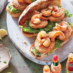 Barbecue Shrimp Po' Boys with Fried Green Tomatoes