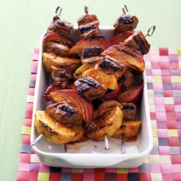 Barbecued Pork-and-Apple Kebabs