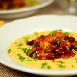 Barbeque Shrimp with Cheese Grits