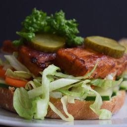 Barbeque Tempeh Sandwich (Gluten-free, dairy-free, vegan)