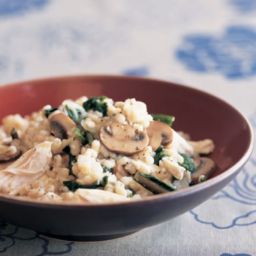 Barley Risotto with Chicken, Mushrooms and Greens