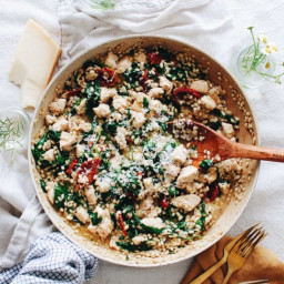 Barley Risotto with Chicken, Spinach and Sun-dried Tomatoes