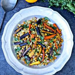 Barley Salad with Roasted Carrots and Chickpeas