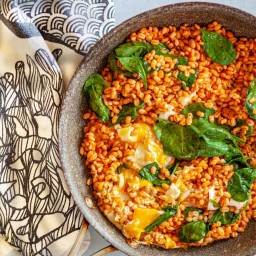 Barley with Eggs & Spinach Recipe