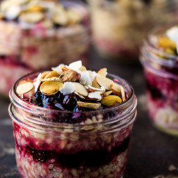 Barley with nuts and a homemade berry compote