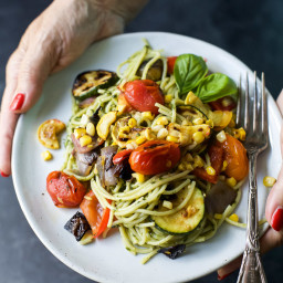 Basil Pesto Pasta with Grilled Vegetables