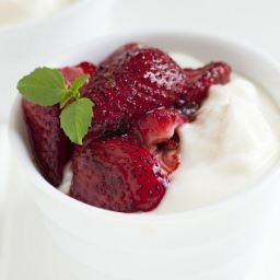 Basil Roasted Strawberries with Yogurt