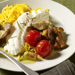 Bass Agrodolce with Spaghetti Squash and Mushrooms