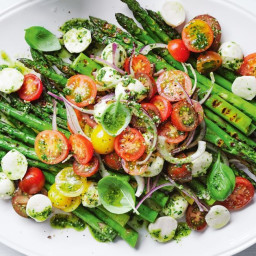 BBQ asparagus caprese salad recipe
